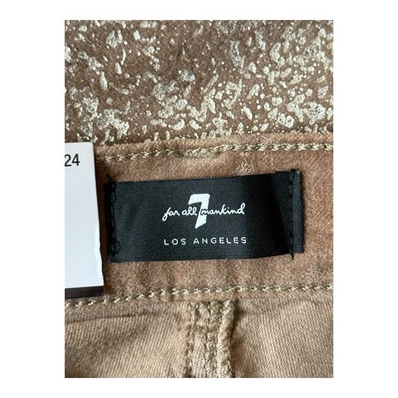 7 For All Mankind high waist ankle skinny jeans tan gold size 24 - Picture 5 of 7